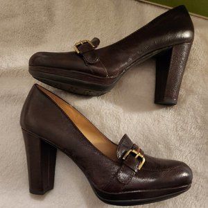 Naturalizer Kyle Brown Leather Oxford Heeled Shoes NWB
